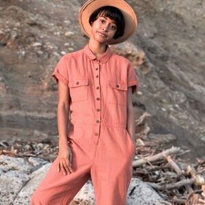 Outerknown jumpsuit Dusty Rose Pink Red